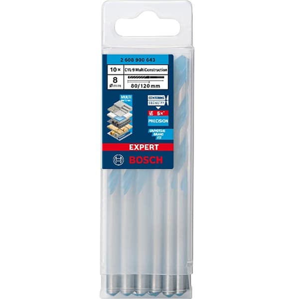 Bosch Professional Multifunktions Boresæt Expert Cyl-9 Multiconstruction 8x 80x120 Mm 10 Enheder Transparent