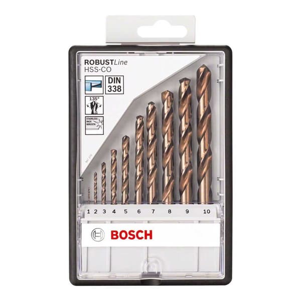 Bosch Professional Metallborr Hss-co Din338 Robustline 1-10 10 Enheter Guld