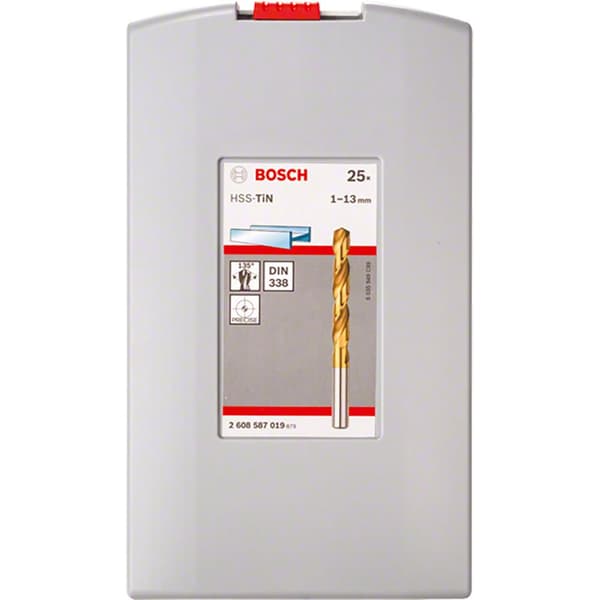 Bosch Professional Metalboresæt Hss-tin 1-13 25 Enheder Gylden
