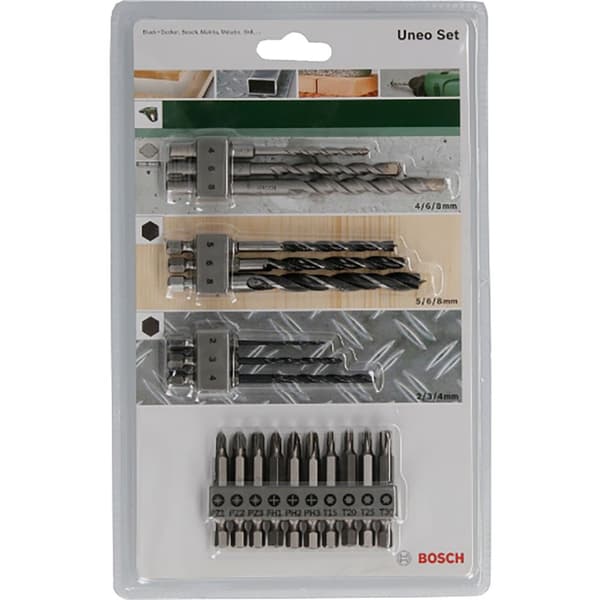 Bosch Professional Uneo 19 Bitar Borra Bits Och Tips UppsÄttning Silver