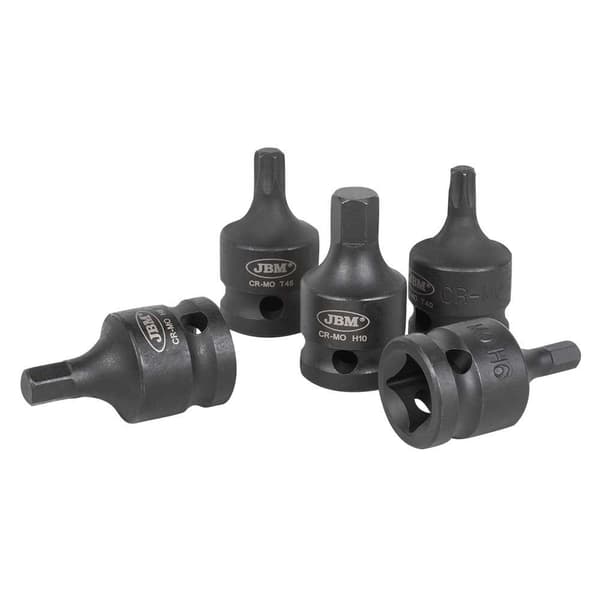 Jbm 1/2´´ Set Med Sexkantiga Och Torx-slagskruvmejselbits 13 Enheter