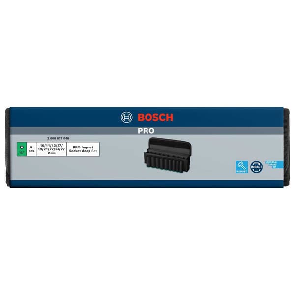 Bosch 1/2´´ Stor Fastnøgle 10-27 Mm 9 Stykker