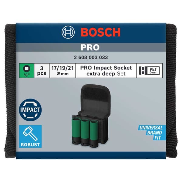 Bosch 1/2´´ Stor Fastnøgle 3 Stykker