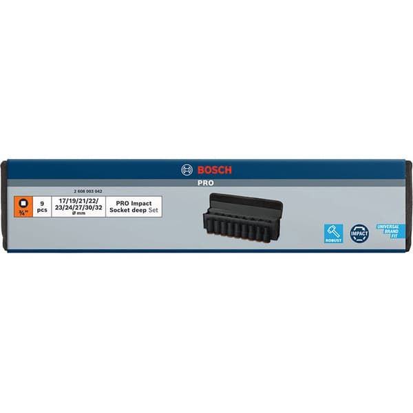 Bosch 3/4´´ Stor Fastnøgle 9 Stykker