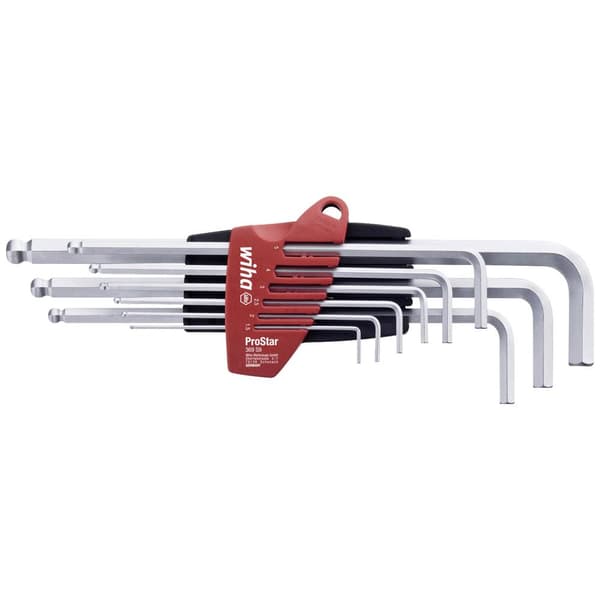 Wiha Inner-sexkantig Vinkelskruvmejselset 1.5 mm, 2 mm, 2.5 mm, 3 mm, 4 mm, 5 mm, 6 mm, 8 mm, 10 mm 9 delar