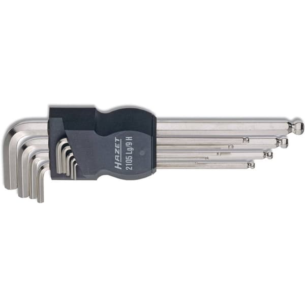 Hazet 2105LG/9H Inner-sexkantig Vinkelskruvmejselset 1.5 mm, 2 mm, 2.5 mm, 3 mm, 4 mm, 5 mm, 6 mm, 8 mm, 10 mm 9 delar