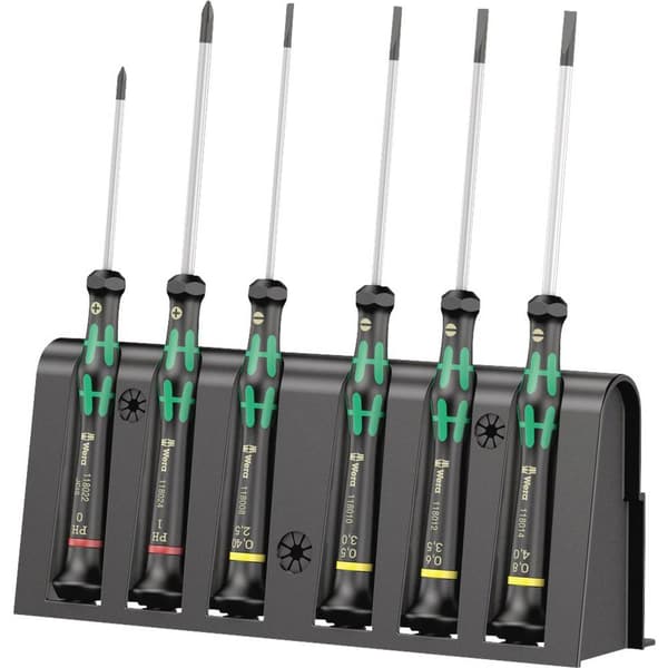 Wera 2035/6 B Skruvmejsel set Elektronik och finmekanik 6 delar Spår, Stjärnspår Phillips