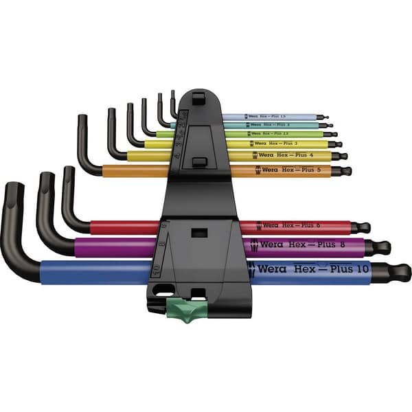 Wera 950 SPKL/9 SM N Inner-sexkantig Vinkelskruvmejselset 1.5 mm, 2 mm, 2.5 mm, 3 mm, 4 mm, 5 mm, 6 mm, 8 mm, 10 mm 9 d