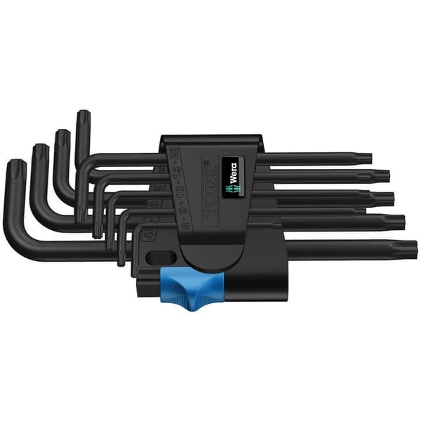 Wera 967 L/9 TORX® HF Inner-TORX Vinkelskruvmejselset T 8, T 9, T 10, T 15, T 20, T 25, T 27, T 30, T 40 9 delar