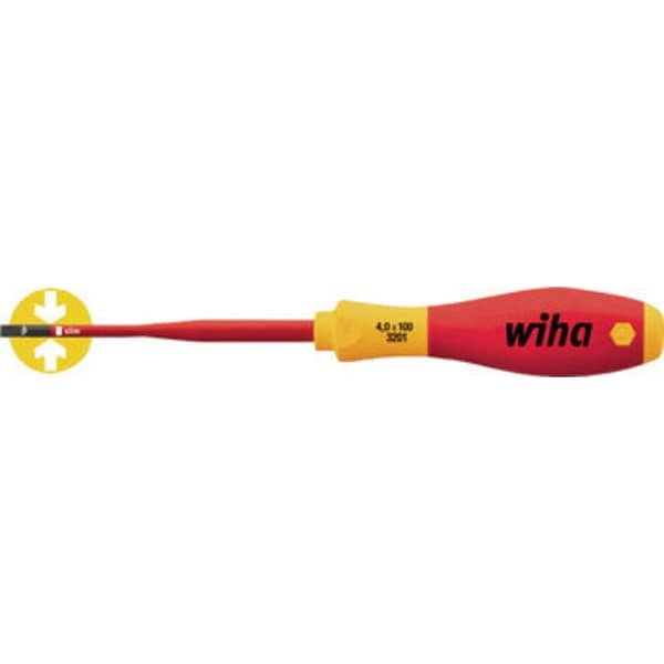 VDE Spårskruvmejsel Wiha 35390 Klingbredd: 4 mm Klinglängd: 100 mm