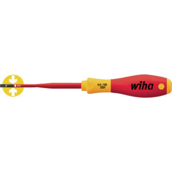 VDE Spårskruvmejsel Wiha 35390 Klingbredd: 4 mm Klinglängd: 100 mm