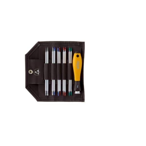 Wiha Utbytbara blad set 11 delar Spår, Stjärnspår Phillips, Inner-TORX, Inner-sexkantig ESD