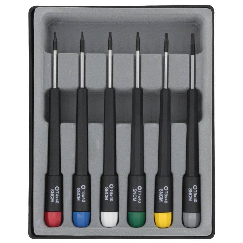 Elektronik och finmekanik Skruvmejsel set 6 delar Donau Elektronik Inner-sextandhålsgrepp (TX)