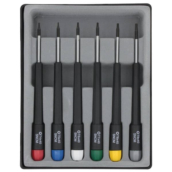 Donau Elektronik Skruvmejsel set Elektronik och finmekanik 6 delar Inner-sextandhålsgrepp (TX)