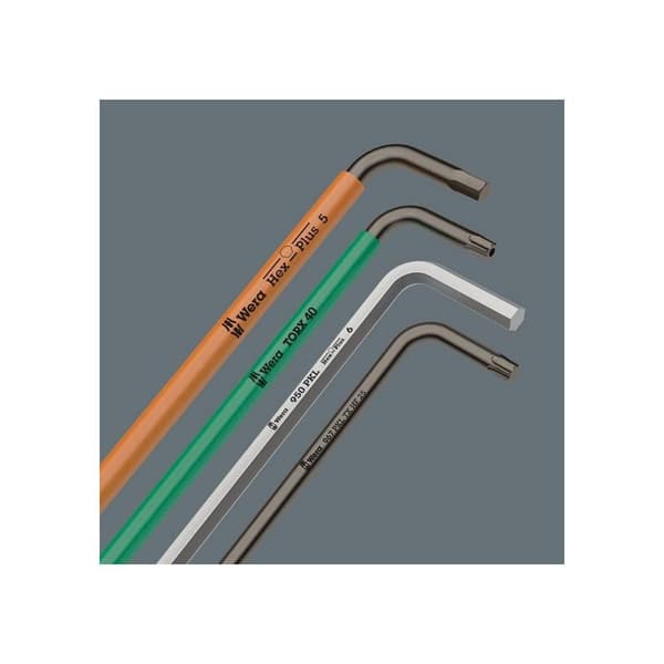 Wera 950 PKL/9 SM N SB Inner-sexkantig Vinkelskruvmejselset 1.5 mm, 2 mm, 2.5 mm, 3 mm, 4 mm, 5 mm, 6 mm, 8 mm, 10 mm 9