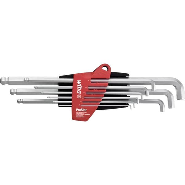 Wiha Inner-sexkantig Vinkelskruvmejselset 1.5 mm, 2 mm, 2.5 mm, 3 mm, 4 mm, 5 mm, 6 mm, 8 mm, 10 mm 9 delar