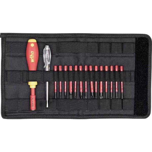 Wiha Utbytbara blad set 16 delar Spår, Stjärnspår Phillips, Stjärnspår Pozidriv, Plus/Minus, Inner-TORX VDE