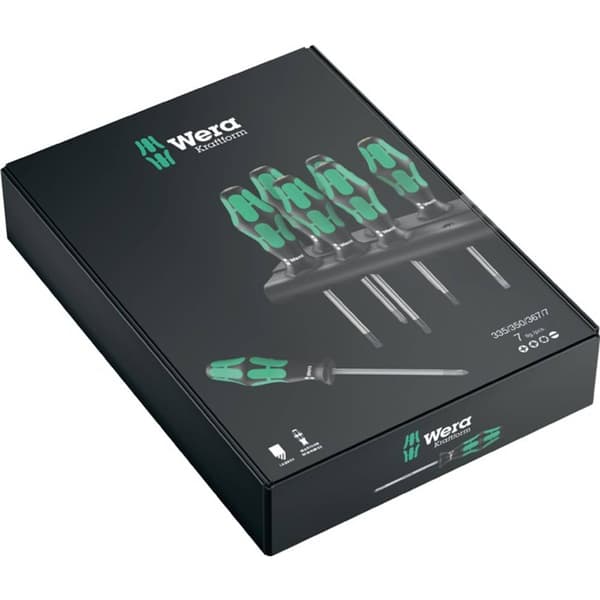 Wera 334/6 Skruvmejsel set Verkstad 6 delar Spår, Stjärnspår Phillips