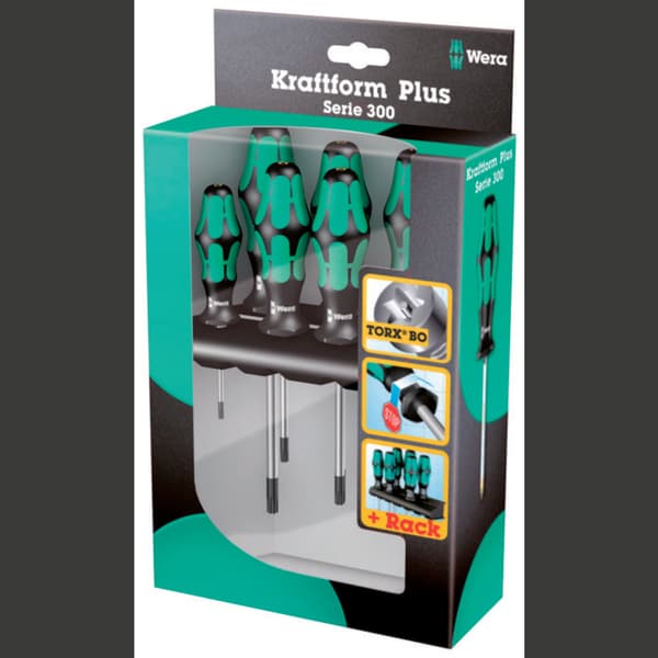 Wera 367/6 TORX® BO Skruvmejsel set Verkstad 6 delar TORX BO
