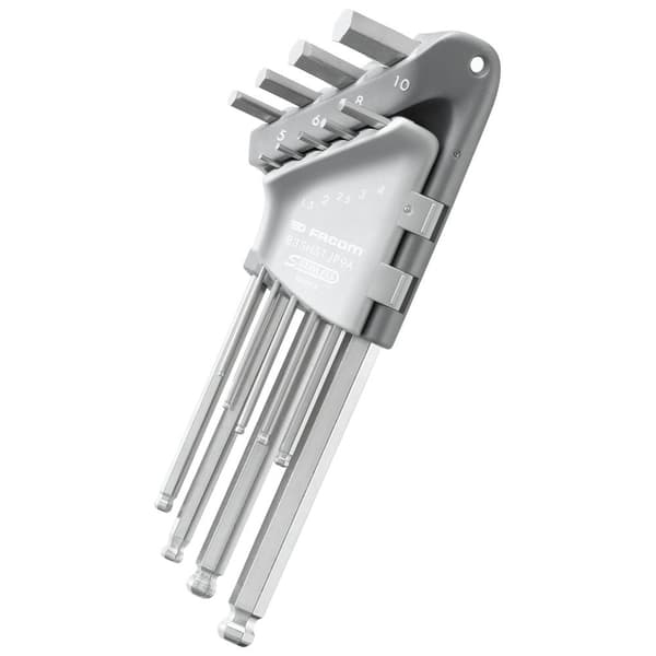 Facom 83SHST.JP9A Inner-sexkantig Vinkelskruvmejselset 1.5 mm, 2 mm, 2.5 mm, 3 mm, 4 mm, 5 mm, 6 mm, 8 mm, 10 mm 9 dela