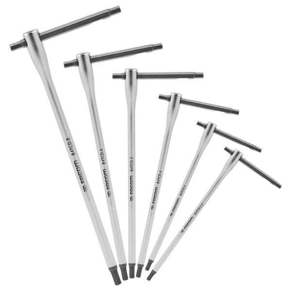 Facom 84TCD.J6 Inner-sexkantig Vinkelskruvmejselset 2.5 mm, 3 mm, 4 mm, 5 mm, 6 mm, 8 mm 6 delar
