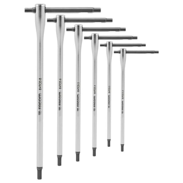 Facom 84TCD.J6 Inner-sexkantig Vinkelskruvmejselset 2.5 mm, 3 mm, 4 mm, 5 mm, 6 mm, 8 mm 6 delar