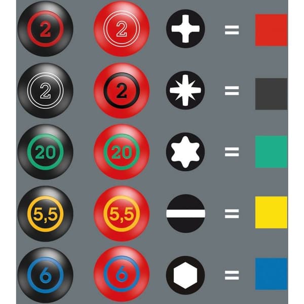 Wera 3165 i/6 Skruvmejsel set VDE 6 delar Spår, Stjärnspår Pozidriv