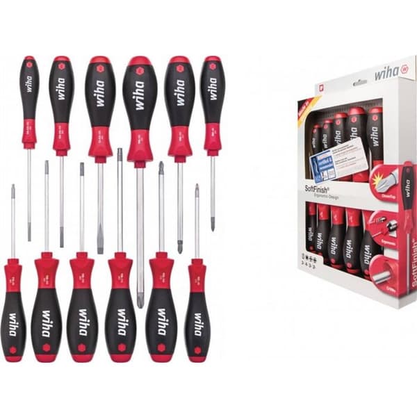 Wiha Skruvmejsel set Verkstad 12 delar Spår, Inner-TORX, Stjärnspår Pozidriv, Stjärnspår Phillips