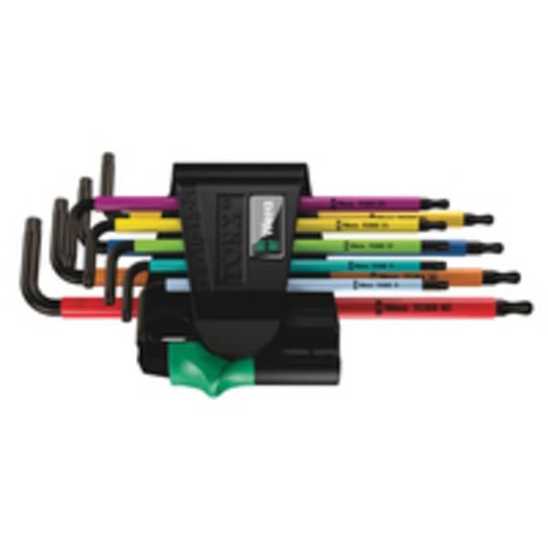 Wera 967 SPKL/9 Multicolour Inner-TORX, TORX BO Vinkelskruvmejselset T 8, T 9, T 10, T 15, T 20, T 25, T 27, T 30, T 40