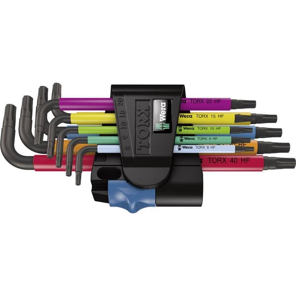 Wera Multicolour Inner-TORX Vinkelskruvmejselset T 8, T 9, T 10, T 15, T 20, T 25, T 27, T 30, T 40 9 delar