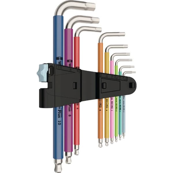 Wera Multicolour Inner-sexkantig Vinkelskruvmejselset 1.5 mm, 2 mm, 2.5 mm, 3 mm, 4 mm, 5 mm, 6 mm, 8 mm, 10 mm 9 delar