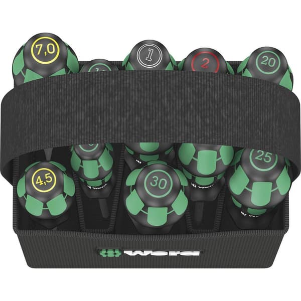 Wera Kraftform 2go 300 Skruvmejsel set Verkstad 11 delar Spår, Stjärnspår Pozidriv, Stjärnspår Phillips, Inner-sextandh