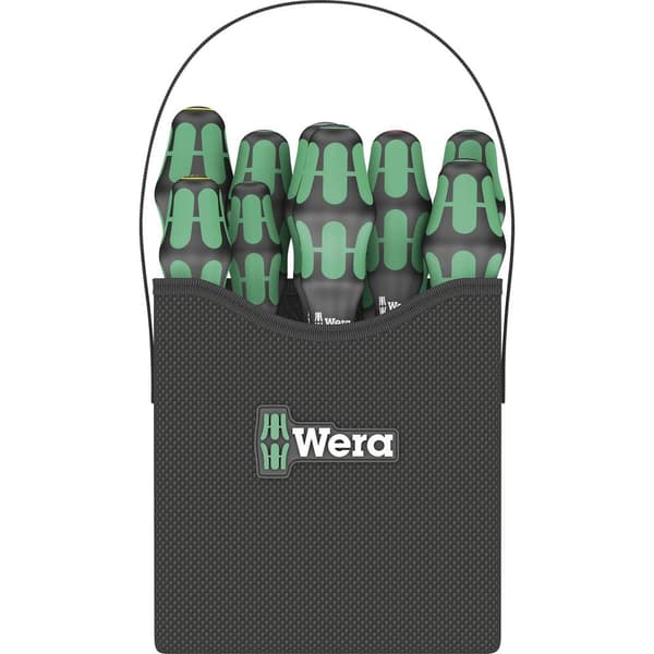 Wera Kraftform 2go 300 Skruvmejsel set Verkstad 11 delar Spår, Stjärnspår Pozidriv, Stjärnspår Phillips, Inner-sextandh