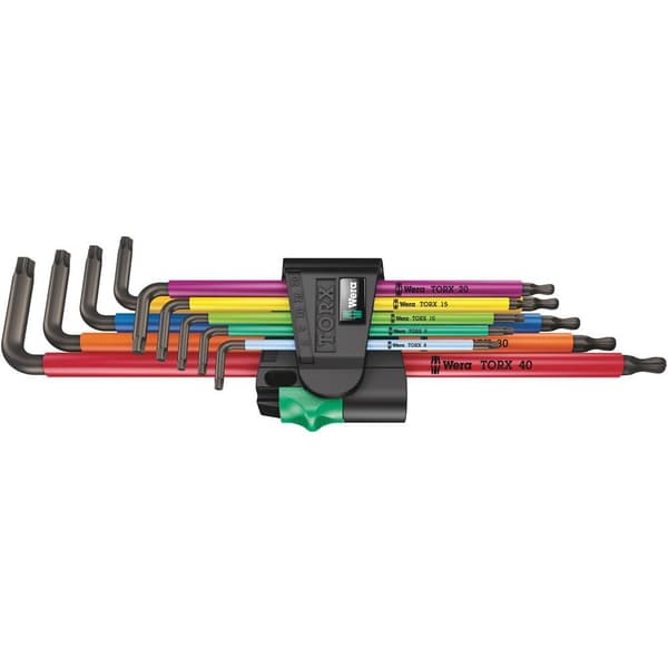 Wera 967/9 TX XL Inner-TORX Vinkelskruvmejselset T 8, T 9, T 10, T 15, T 20, T 25, T 27, T 30, T 40 9 delar