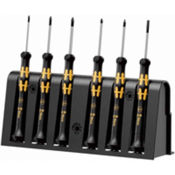 Wera 1550/6 ESD Skruvmejsel set ESD 6 delar Spår, Stjärnspår Phillips, TORX Plus, Microstix