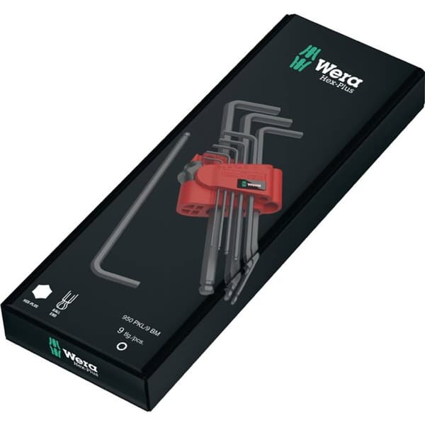Wera 950 PKL/9 BM N Inner-sexkantig Vinkelskruvmejselset 1.5 mm, 2 mm, 2.5 mm, 3 mm, 4 mm, 5 mm, 6 mm, 8 mm, 10 mm 9 de