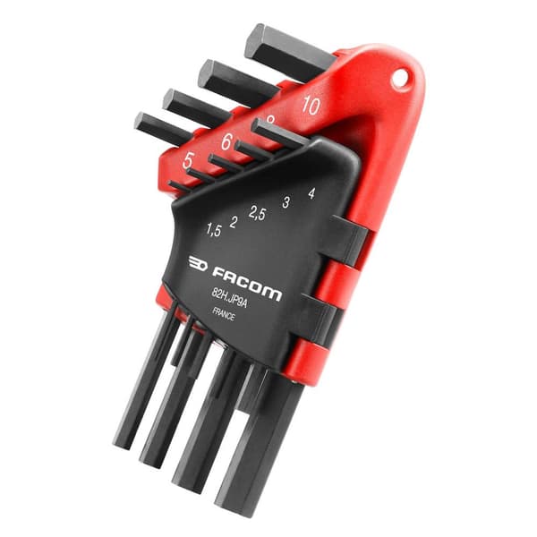 Facom 82H.JP9A Inner-sexkantig Vinkelskruvmejselset 1.5 mm, 2 mm, 2.5 mm, 3 mm, 4 mm, 5 mm, 6 mm, 8 mm, 10 mm 9 delar