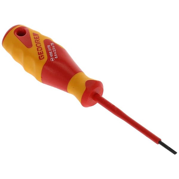 Gedore VDE 2170 2,5 VDE Spårskruvmejsel Klingbredd: 2.5 mm Klinglängd: 75 mm