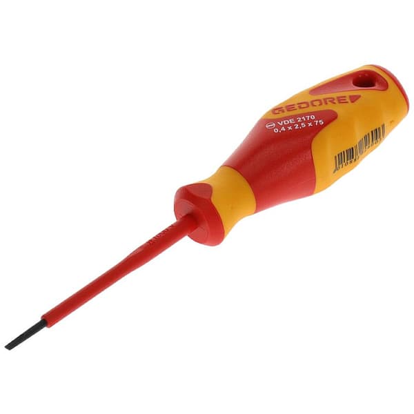 Gedore VDE 2170 2,5 VDE Spårskruvmejsel Klingbredd: 2.5 mm Klinglängd: 75 mm