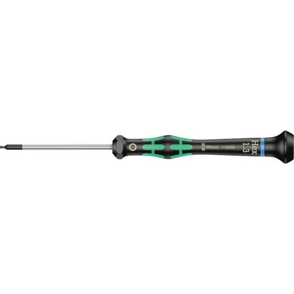 Wera 2052 Elektronik och finmekanik Insexnyckel-skruvmejsel Nyckelvidd (metrisk): 1.3 mm Klinglängd: 60 mm Mått - Längd
