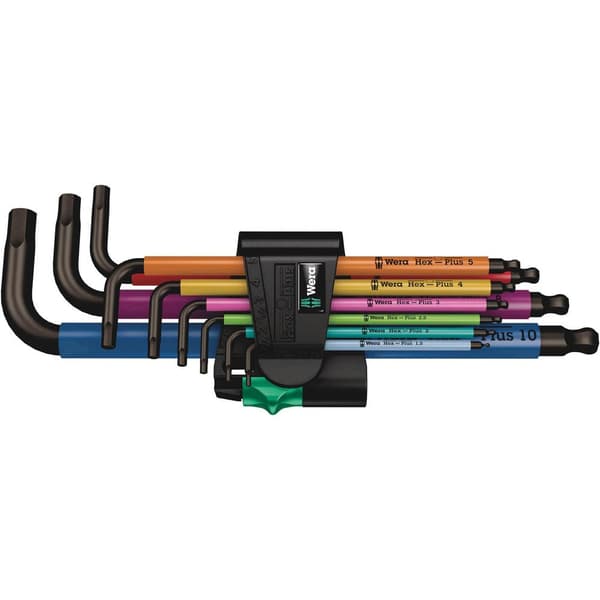 Wera 950/9 Vinkelskruvmejselset 1.5 mm, 2 mm, 2.5 mm, 3 mm, 4 mm, 5 mm, 6 mm, 8 mm, 10 mm 9 delar