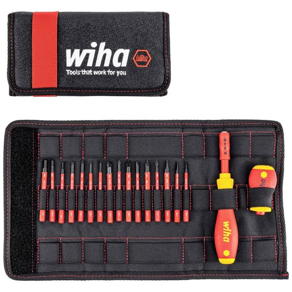 Wiha Skruvmejsel set VDE 19 delar Spår, Stjärnspår Phillips, Pozidriv, Plus/Minus, TORX, Sexkant