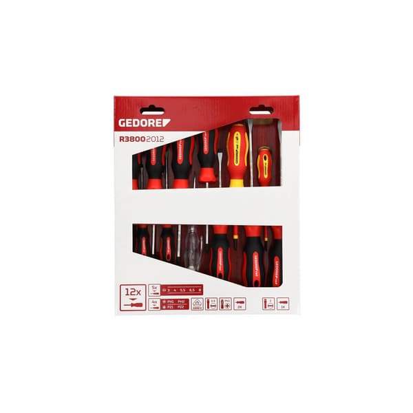 Gedore RED R38002012 Skruvmejsel set 12 delar