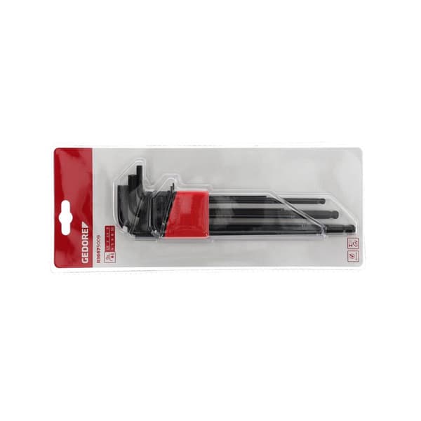Gedore RED R36675009 Vinkelskruvmejselset 1.5 mm, 2 mm, 2.5 mm, 3 mm, 4 mm, 5 mm, 6 mm, 8 mm, 10 mm 9 delar