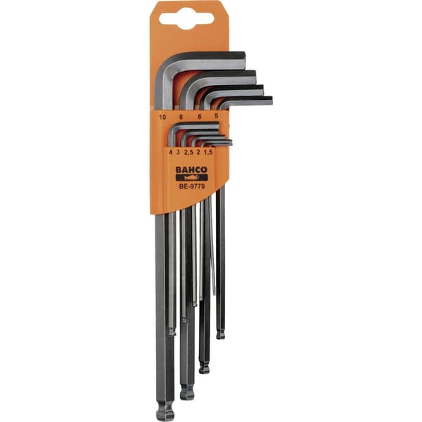 Bahco Vinkelskruvmejselset 1.5 mm, 2 mm, 2.5 mm, 3 mm, 4 mm, 5 mm, 6 mm, 8 mm, 10 mm 9 delar