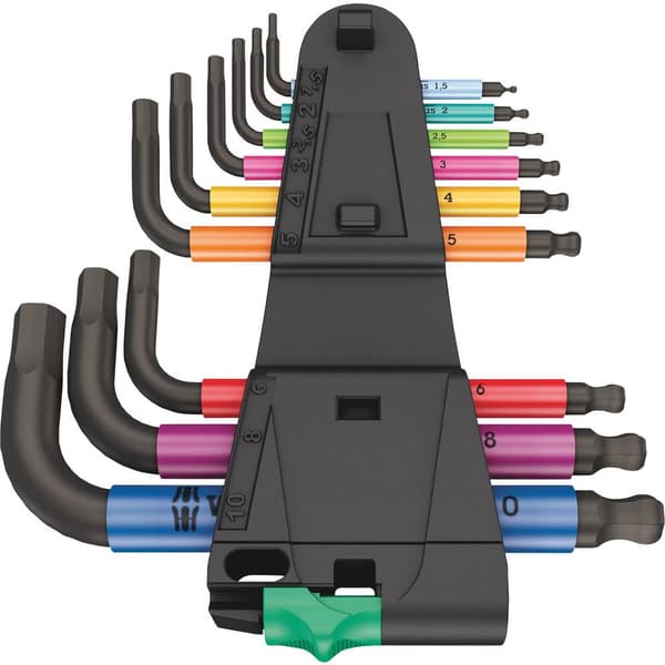 Wera 950/9 Hex-Plus Multicolour 2 Inner-sexkantig Vinkelskruvmejselset 1.5 mm, 2 mm, 2.5 mm, 3 mm, 4 mm, 5 mm, 6 mm, 8