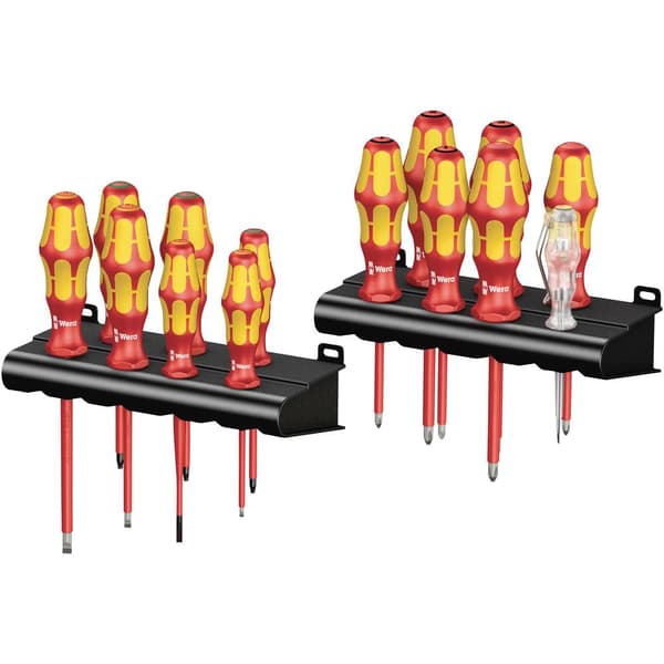 Wera Kraftform Big Pack 100 Skruvmejsel set VDE 14 delar Spår, Stjärnspår Phillips, TORX, Stjärnspår Pozidriv