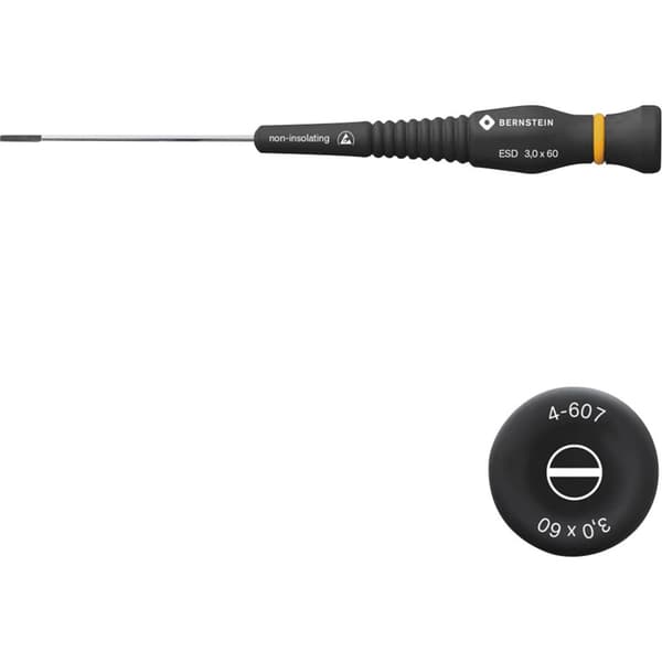 Bernstein Tools for Electronics Elektronik och finmekanik Spårskruvmejsel Klingbredd: 3 mm Klinglängd: 60 mm