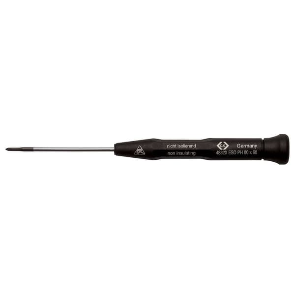 C.K T4882X00ESD ESD Stjärnskruvmejsel PH 00 Klinglängd: 60 mm DIN EN 61340-2