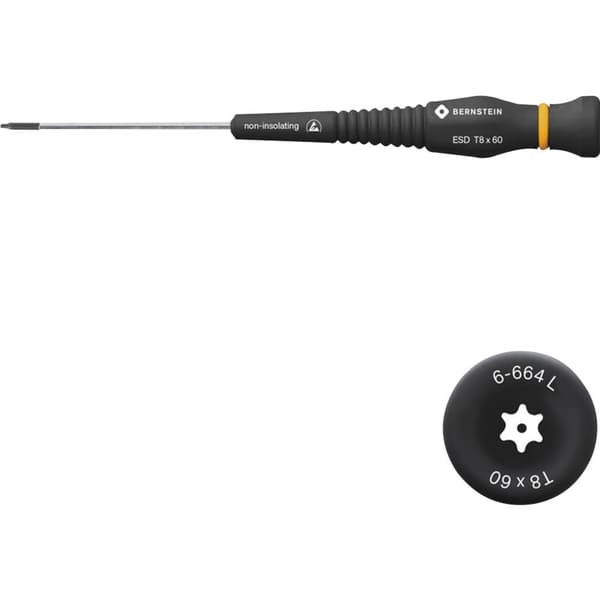 Bernstein Tools for Electronics Elektronik och finmekanik Torx-skruvmejsel Storlek (skruvmejsel) T 8 Klinglängd: 60 mm